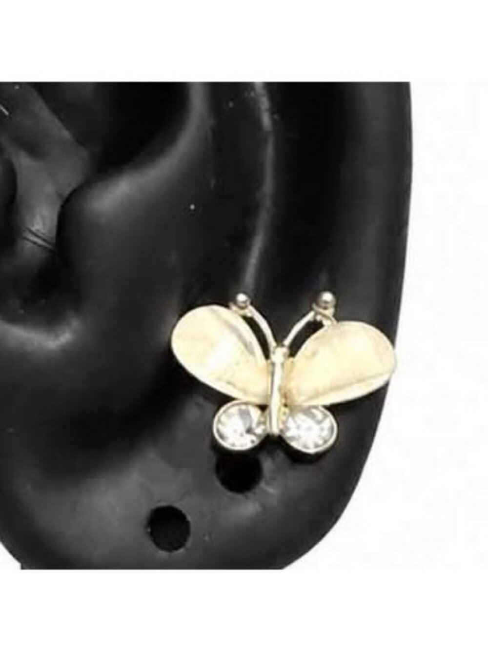 Pearlescent Butterfly Rhinestone Stud Earrings